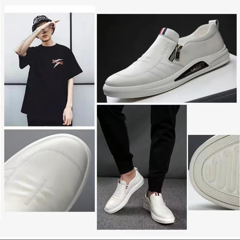 Casual Leather Shoes Men Loafers Trend Brand Business Shoes Autumn Slip on Flat Man Sneakes Comfortable Moccasins Zapatos Hombre - Sun Studio