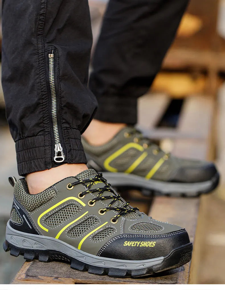 NYWOOH Male Steel Toe Safety Shoes Indestructible Construction Work Shoes Protection Footwear Breathable Hiking Boots For Men - Sun Studio