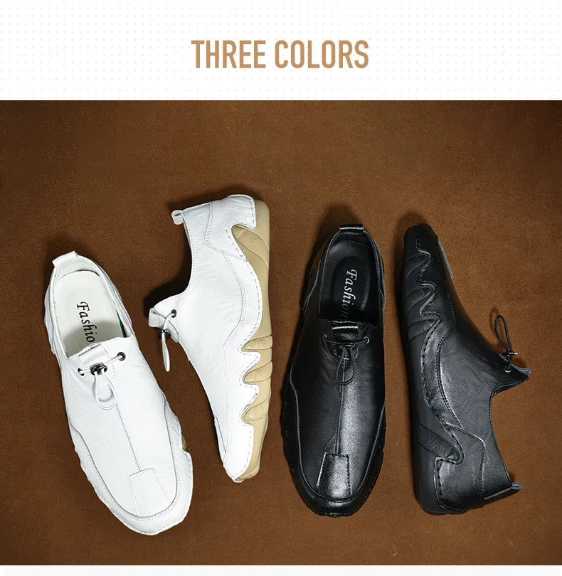 Size 38-47 Men Sneakers Leisure Comfortable Walking Genuine Leather Shoes Sports Outdoor Footwear Loafers Male Trainers 2021 - Sun Studio