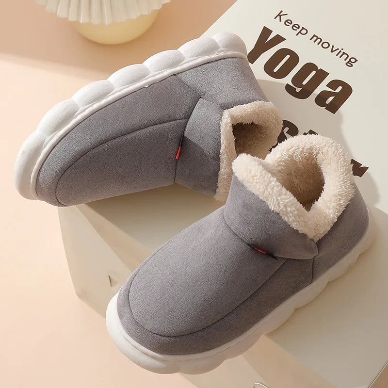 Asgard Men Plush Platform Slippers Winter Warm Outdoor Antiskid Fluffy Soft Cotton Boot Indoor Fashion Cozy Furry Flat Home Shoe - Sun Studio