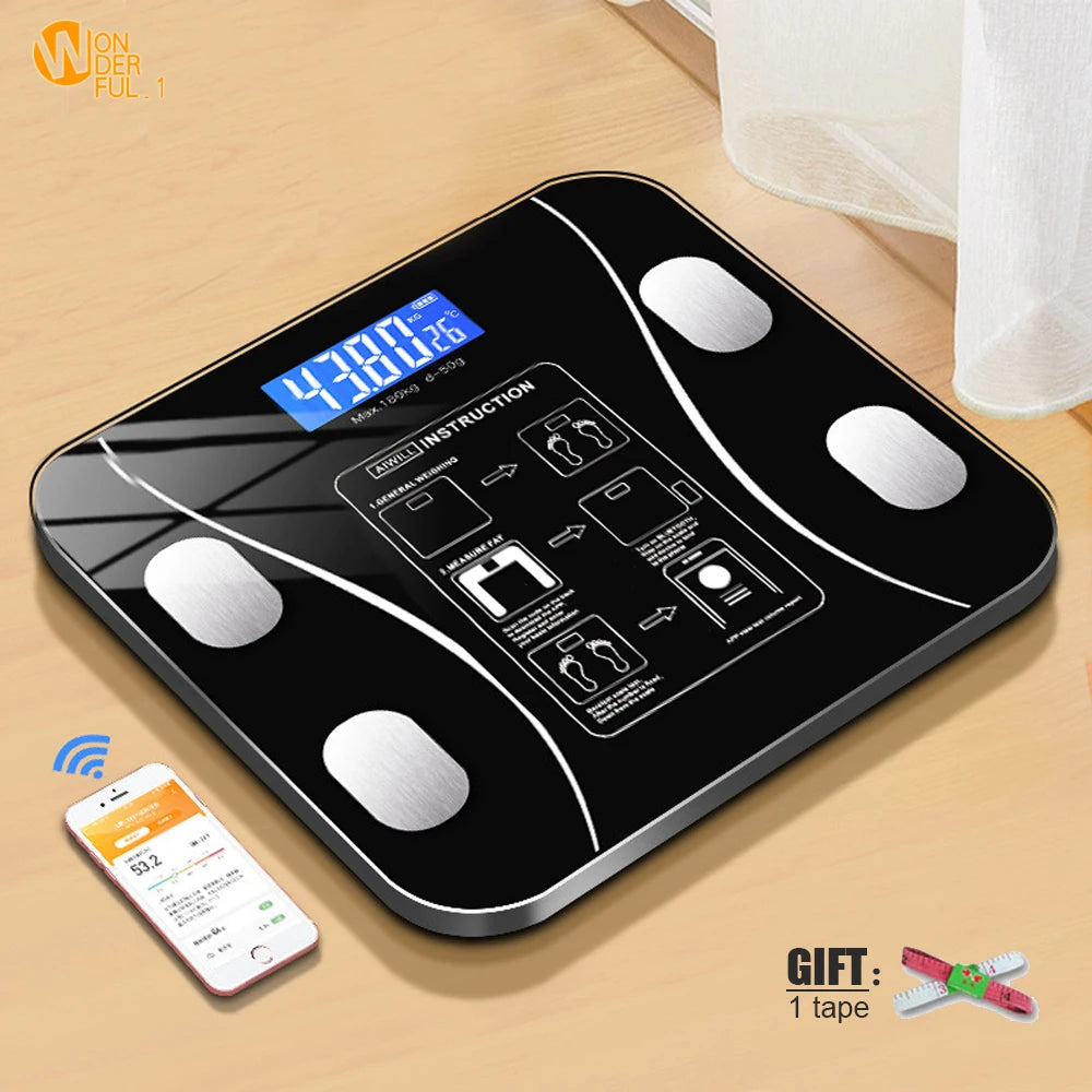 Body Fat Scale Smart Wireless Digital Bathroom Weight Scale Body Composition Analyzer With Smartphone App Bluetooth-compatible - Sun Studio