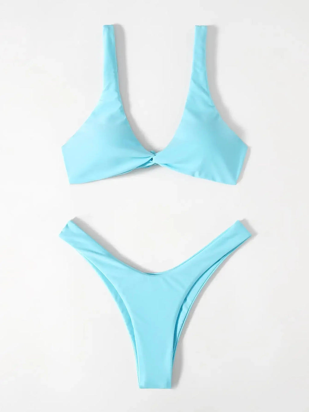 Tie-Detail Sexy Bikini Set Padded Push-Up Bra High-Leg Bandage Brazilian Swimsuit for Women Women's Swimwear Bikini - Sun Studio