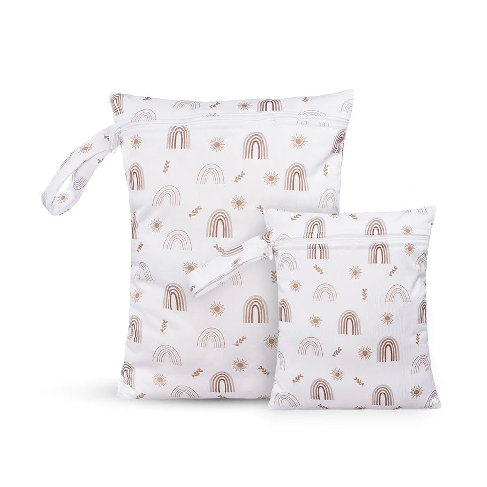 2pcs/set Waterproof And Reusable Wet Dry Bags For Diapers Travel Beach Pool Daycare Baby Items Yoga Gym Bag for Swimsuit - Sun Studio