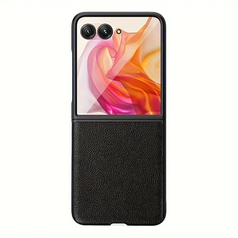 Luxury Business Style Retro Litchi Pattern Case for Motorola Razr 40 50 + 2024 Ultra 2025 Razr60 Thin Hard PC Shockproof Cover - Sun Studio
