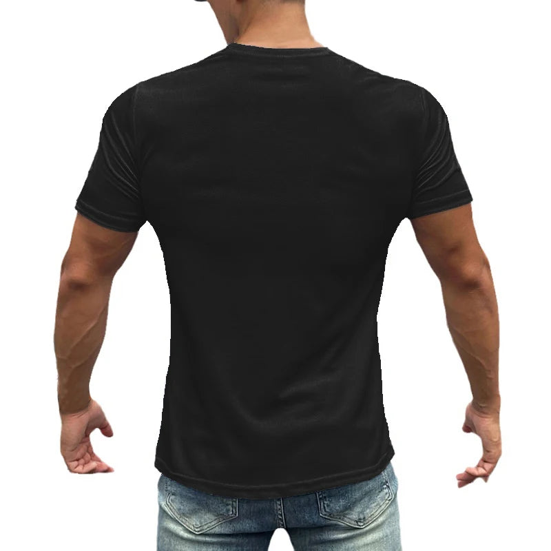 Gym Fitness Muscle Short Sleeve O-Neck Clothing Summer Mesh Breathable Quick Dry Cool T-shirt Mens Bodybuilding Running Shirts - Sun Studio