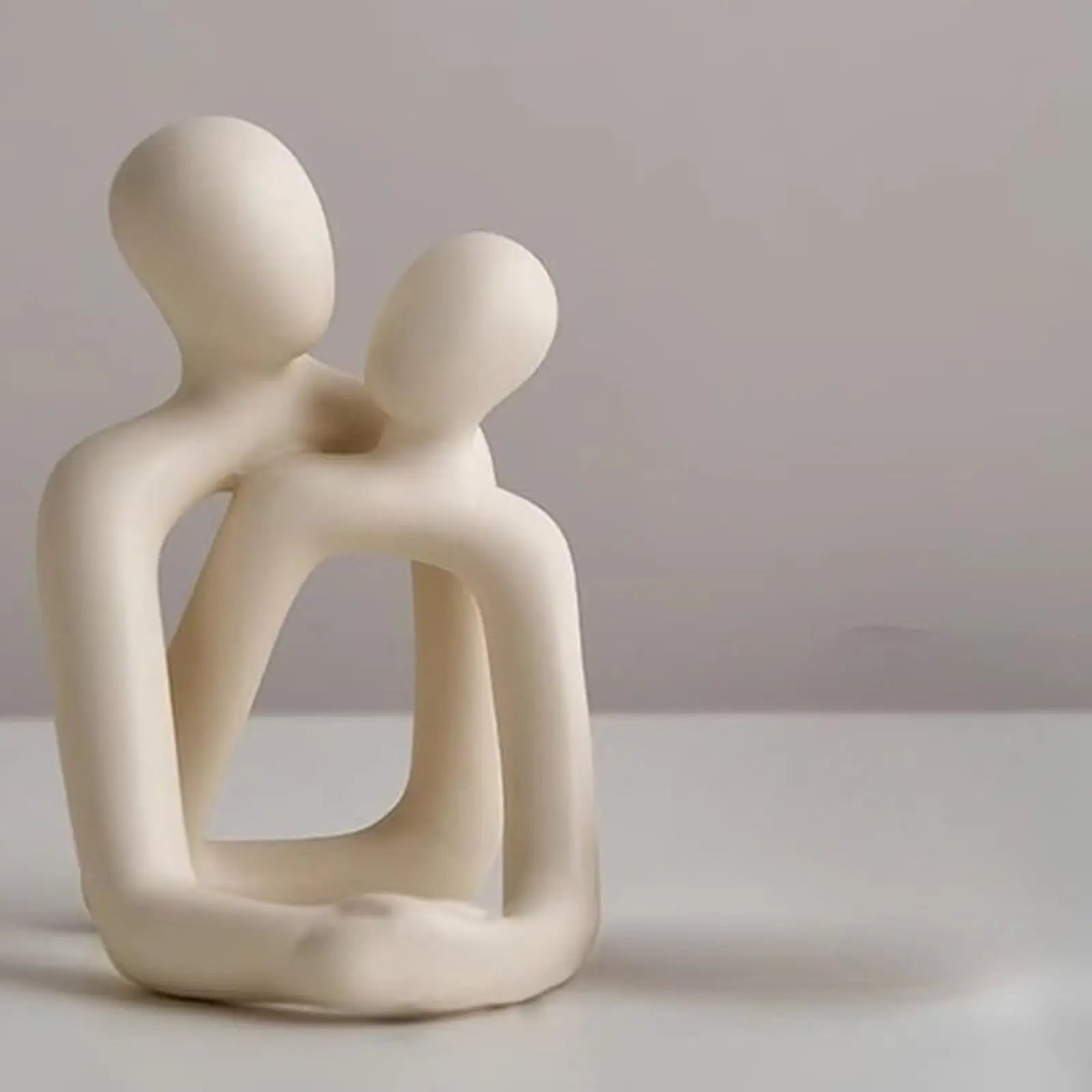 Heartwarming Loving Couple Resin Statue - A Timeless Modern Home Decor Accent for Bookshelves, Office Desks, and Nightstands - Sun Studio