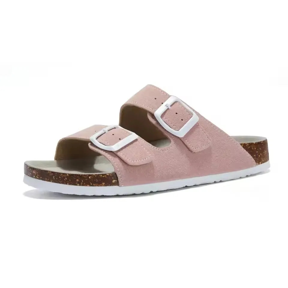 Sommer Kunstwildleder Leder Kork Hausschuhe Flip-Flops Frauen Männer Unisex Retro Tragen Müller Hausschuhe Mode Freizeit Strand Sandalen