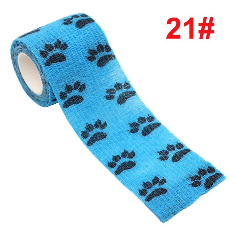 Animal Pattern Printed Self Adhesive Elastic Bandage 4.5m Sports Wrap Tape for Finger Joint Knee First Aid Kit Pet Tape - Sun Studio