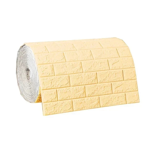 3D Self-Adhesive Wallpaper 70cm*1/5/10m Continuous Waterproof Brick Wall Stickers Living Room Bedroom Children's Room Home Decor - Sun Studio