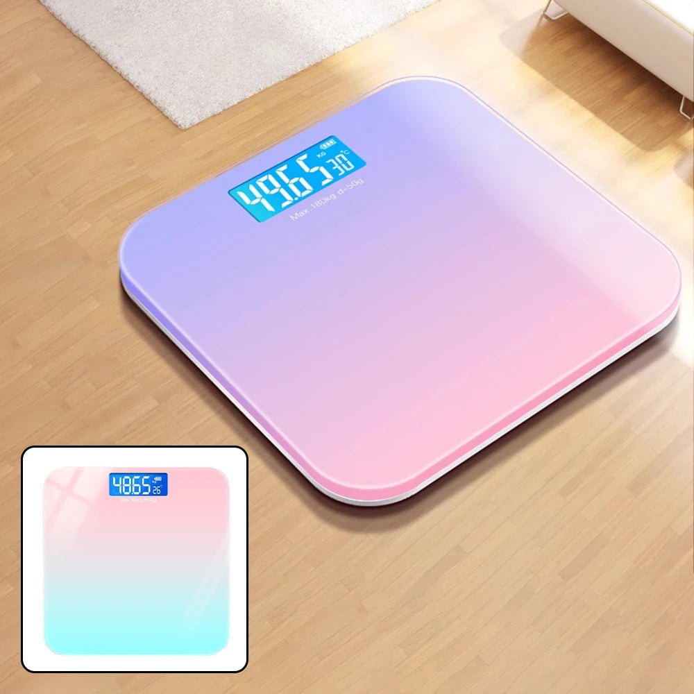 Digital Body Weight Scale, Gradient Color Rechargeable & Battery-Powered, Home Adult Digital Weight Scale with High Sensitivity, - Sun Studio