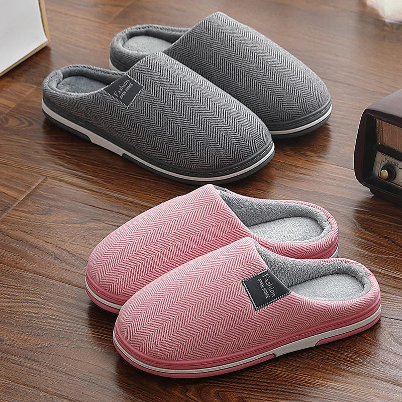Big Size 48 49 Men Warm Home Slippers Winter Casual Shoes Women Soft Slides Couples Floor Slipper Indoor Bedroom Non Slip Flats - Sun Studio