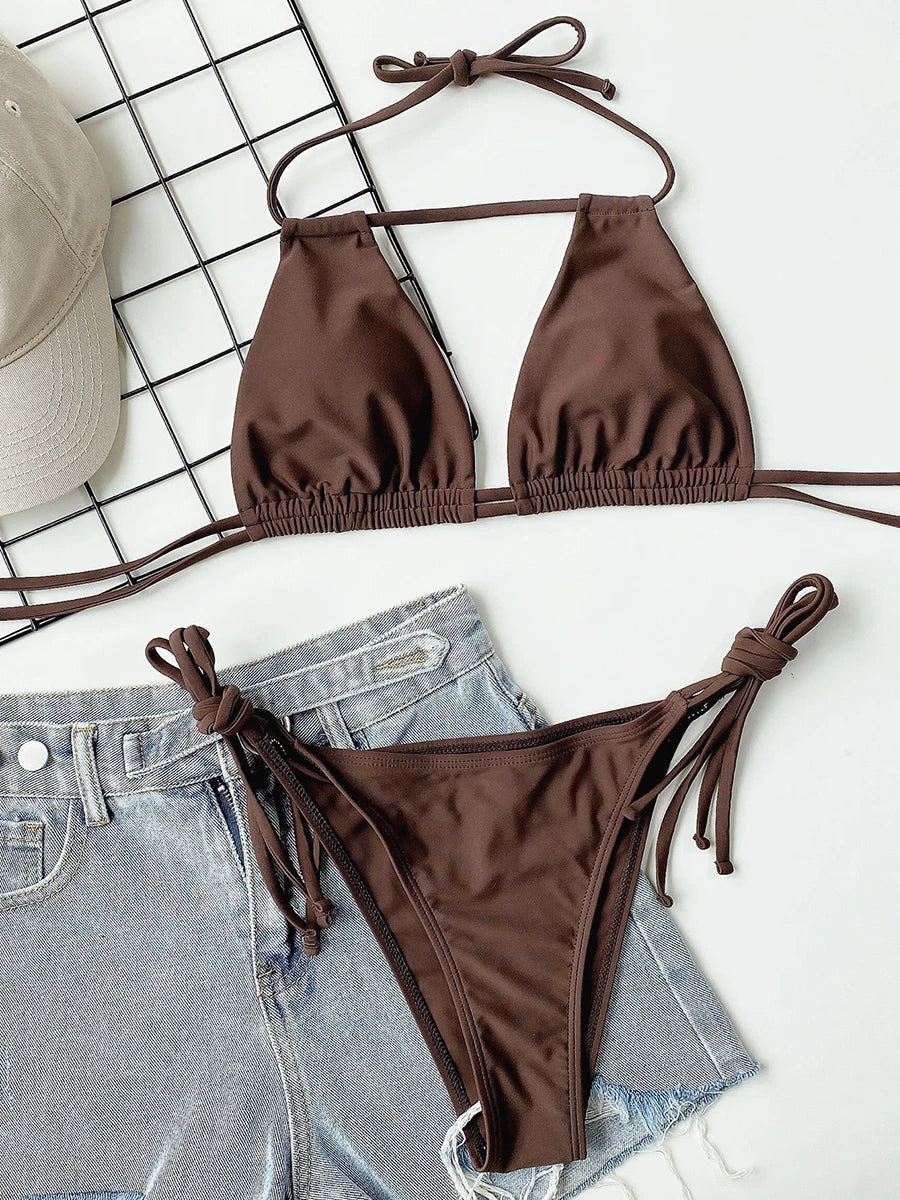 Sexy Lace Up Bikini 2026 Women Swimsuit Female Swimwear Brazilian Bikinis Set Micro Woman Bathing Suits Swimming for Beach Wear - Sun Studio