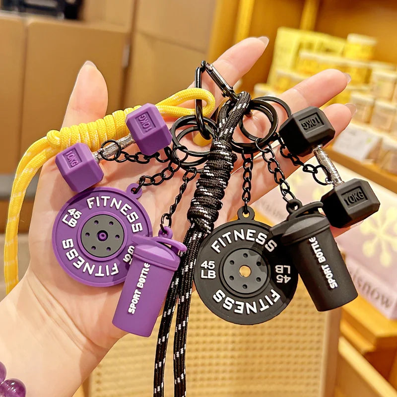 Fitness Keychain,Colorful Gym Bag Charm for Fitness Lovers, Motivational Fitness Gym Key ring,Workout Keychain Gifts - Sun Studio