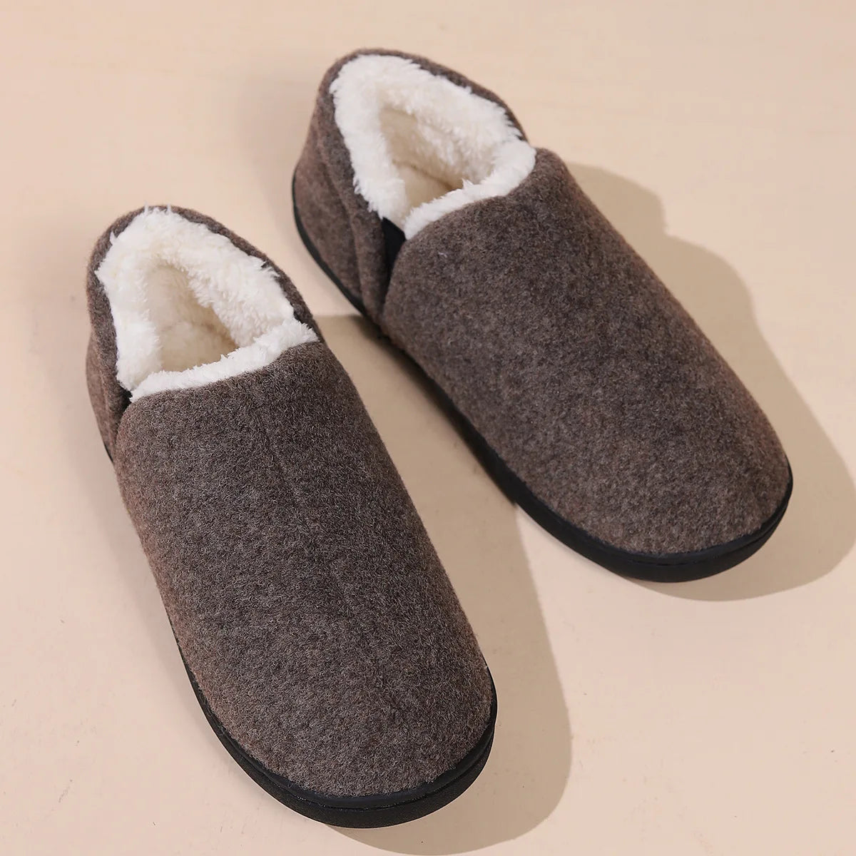 Gacimy Winter Cotton Shoes For Men Women Outdoor Warm Non-slip Flat Plush Slippers Couple Indoor Comfortable Fluffy Home Slides - Sun Studio