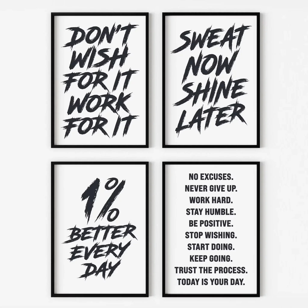 Gym Wall Art Poster Gym Inspirational Poster Home Gym Wall Decoration Gym Slogan Canvas Printing Decorative Painting Frameless - Sun Studio