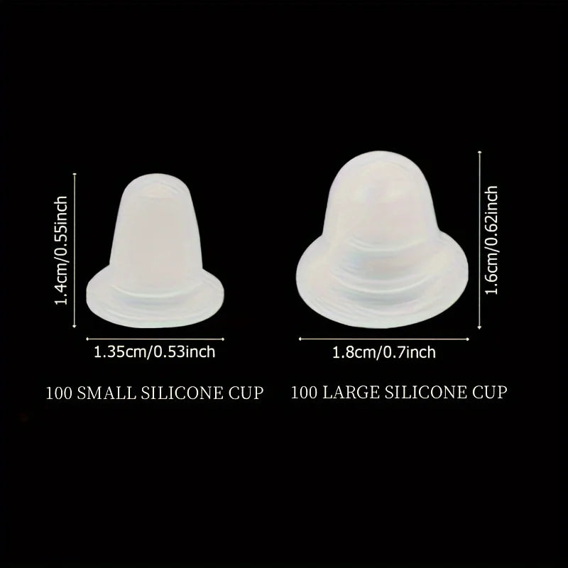 100Pcs Disposable Tattoo Ink Cup S  Size and L Size Silicone Permanent Tattoo Makeup Eyebrow Makeup Pigment Container Caps - Sun Studio
