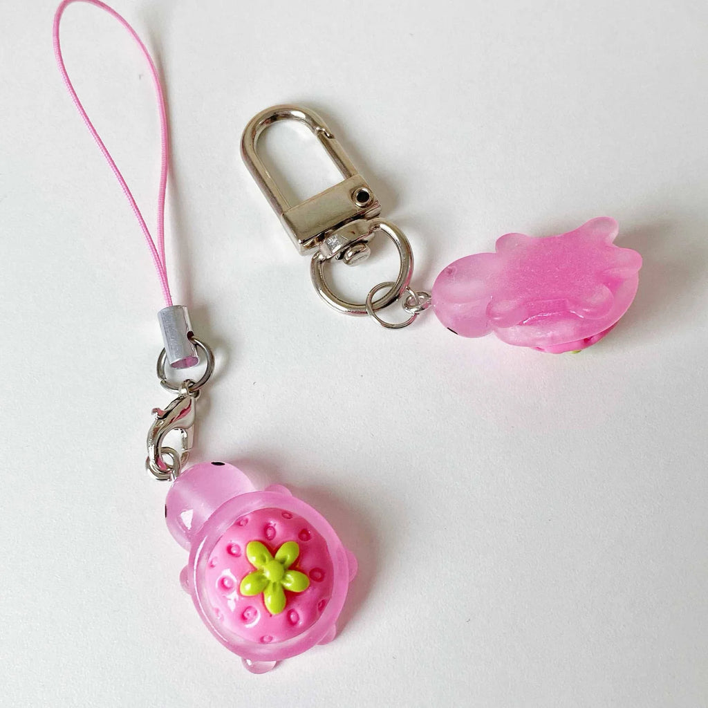 2025 New Design 1 Piece Cute Strawberry Turtle Mobile Phone Charms Cute Keycord Keychains Lanyard Decoration Strap Accessories - Sun Studio