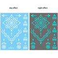 Blue Luminous-Love Heart Leg Tattoo Sticker, Celestial Star Neck Flase Tattoo, Winter Snowflake Polar Star Butterfly Bow Flower - Sun Studio