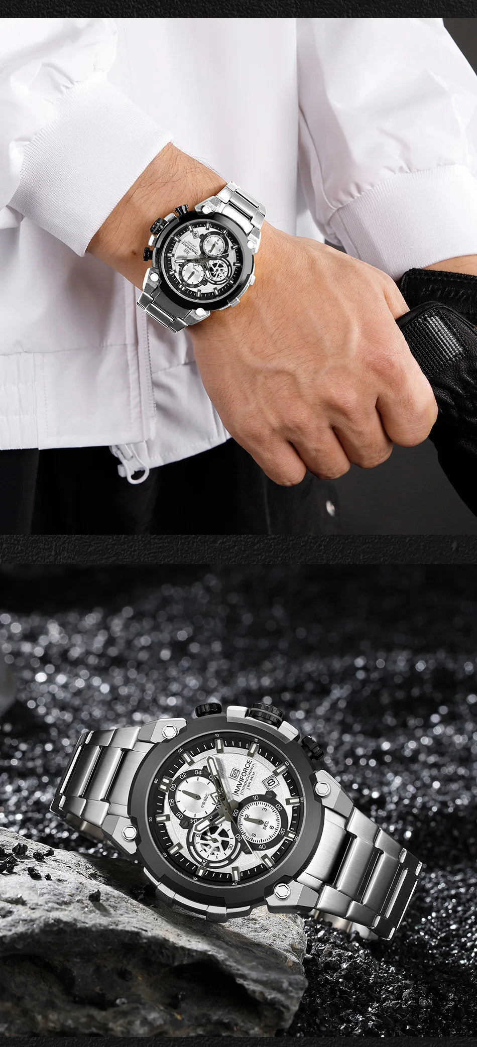 NAVIFORCE Men's Watches Top Luxury Original Quartz Wrist Watch for Men Chronograph Calendar Waterproof Man Watch Relojes Hombre - Sun Studio