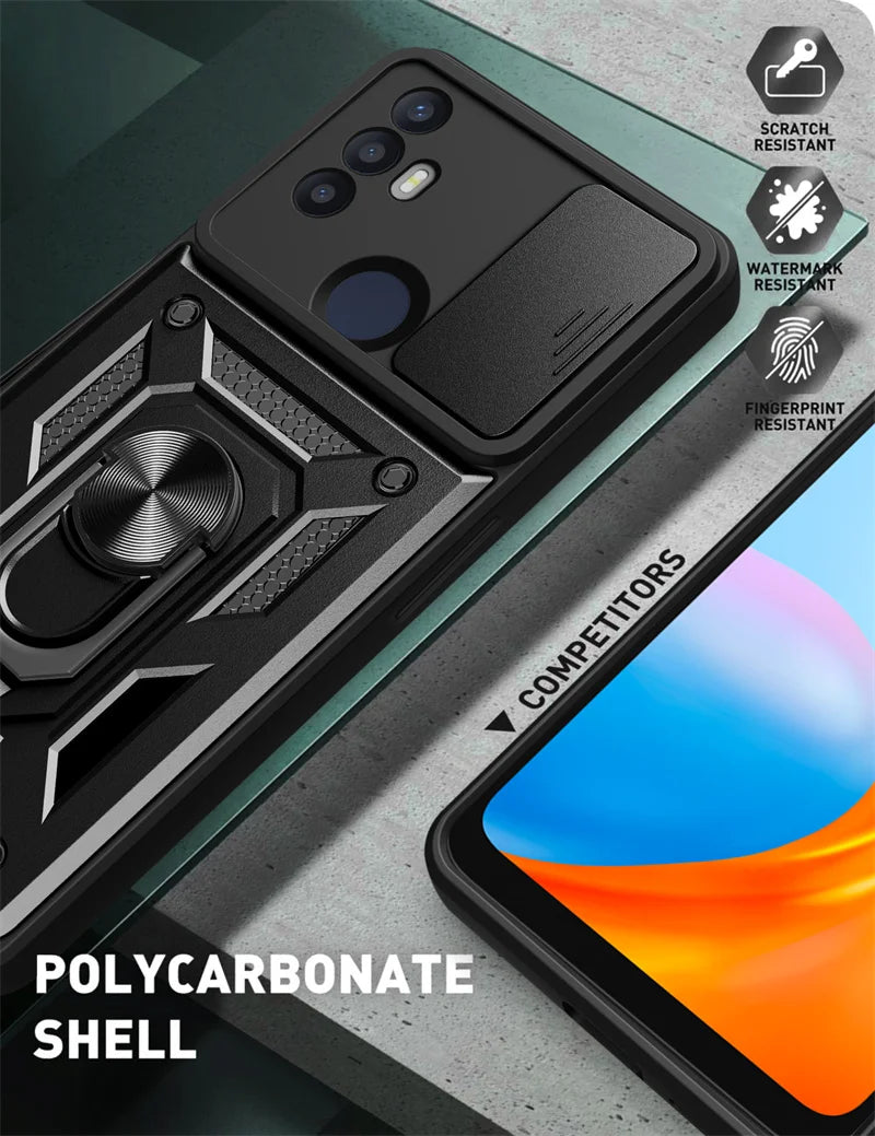 For TCL 30 SE Case Shockproof Armor Slide Lens Protect Coque For TCL 30SE tcl30se 4G Car Magnetic Holder Ring Stand Back Cover - Sun Studio