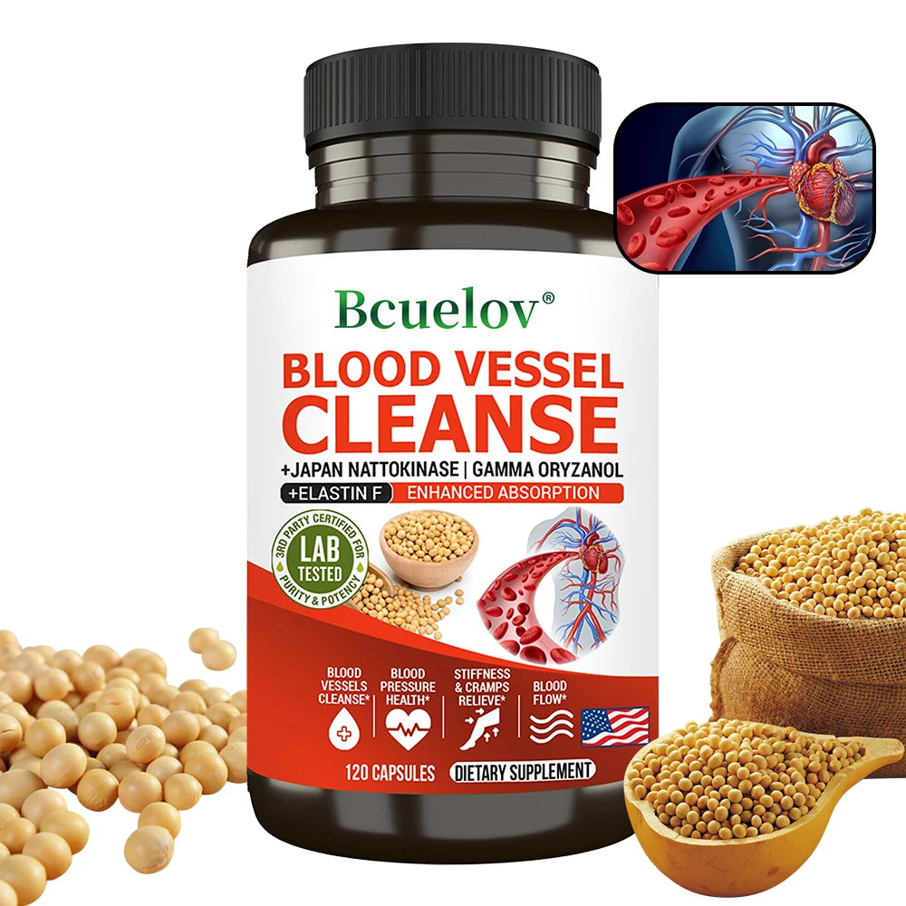 Nattokinase 2000 FU Supplement - Improve Blood Circulation, Promote Detoxification Metabolism, Maintain Cardiovascular Health - Sun Studio
