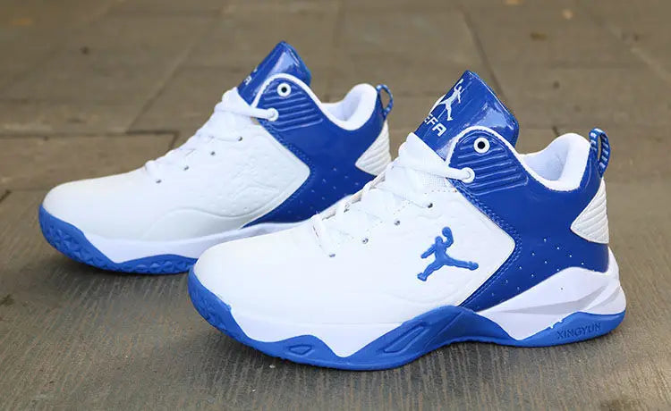 Brand Professional Men's White Red Blue Basketball Shoes Basketball Sneakers Anti-skid High-top Couple Man Basketball Boots - Sun Studio