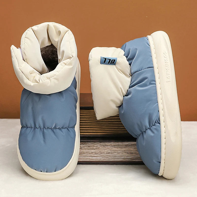 Outdoor Plüsch Warme Herren Schneestiefel Winter Paar Baumwollschuhe Daunen Rutschfeste Wasserdichte Mode Kinder Schuhe Slip-On Weiche Sneakers