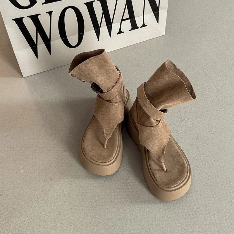 Women's Sandals Summer Fashion Bohemian Platform Sandals Hollow Out Ort Tube Pants Women Boots Retro Roman Boots Sandalias Mujer - Sun Studio