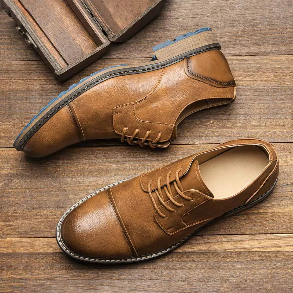 Business Herren Lederschuhe Europäisch Amerikanisch Lässige Herren Lederschuhe Retro Trend Herren Schuhe Große Größe Lederschuhe für Männer
