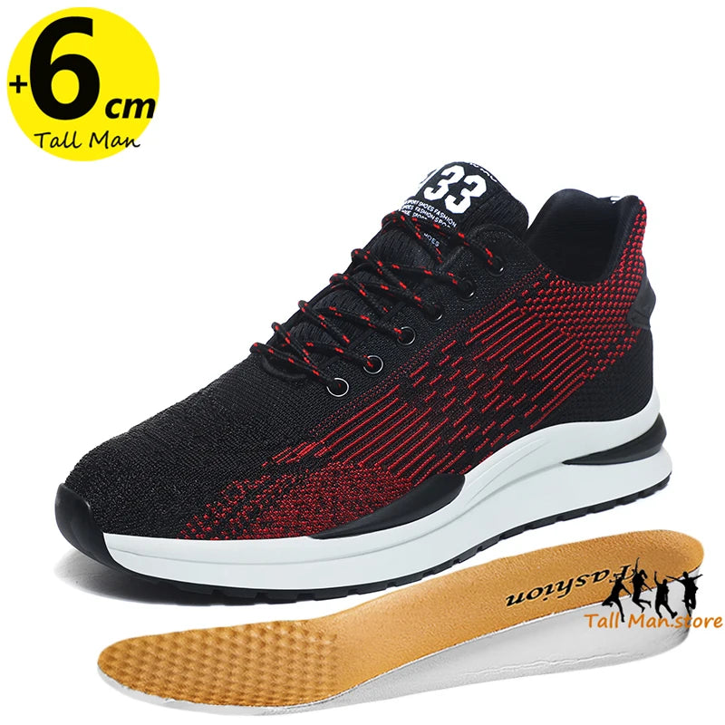 Herren Sneakers Sport Lift Höhenverstellung Einlegesohle 6cm Mesh Plus Größe 37-44