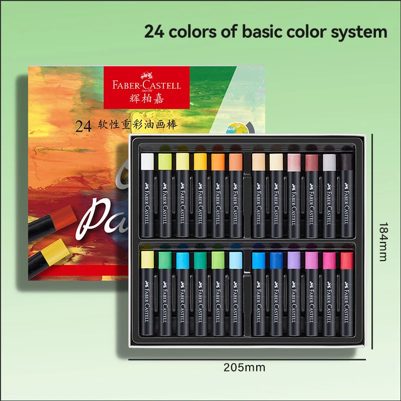 Faber-Castell Weiche Öl-Pastellfarbe Set 24/36/48 Lebendige Farben Cremige Textur Bullet Head Kreide für Künstler Malen Zeichnen Anfänger