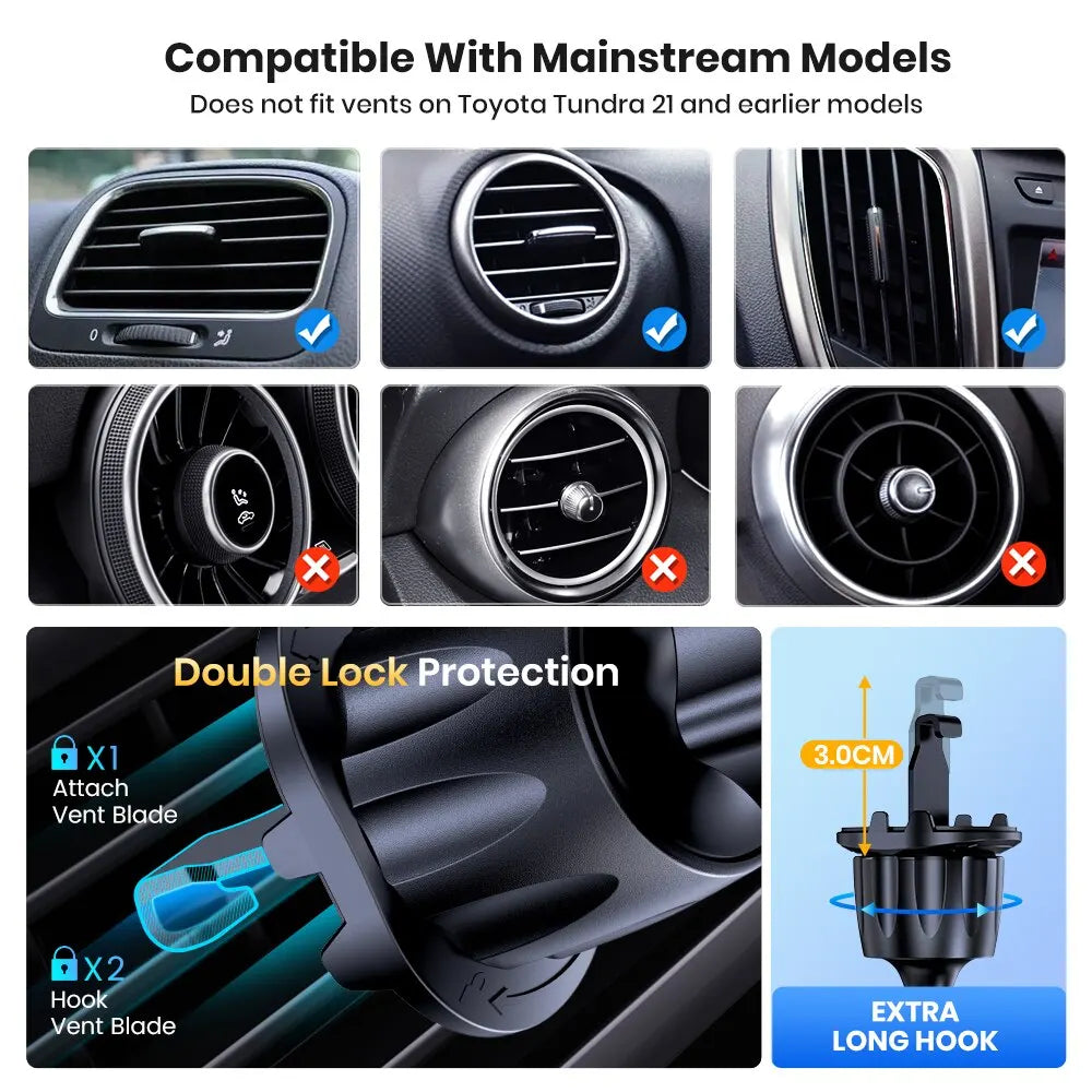 Universal Car Phone Holder 360° Rotatable Stand For Cell Phone Gravity Auto Phone Holder In Car Air Vent Clip Mount GPS Support - Sun Studio