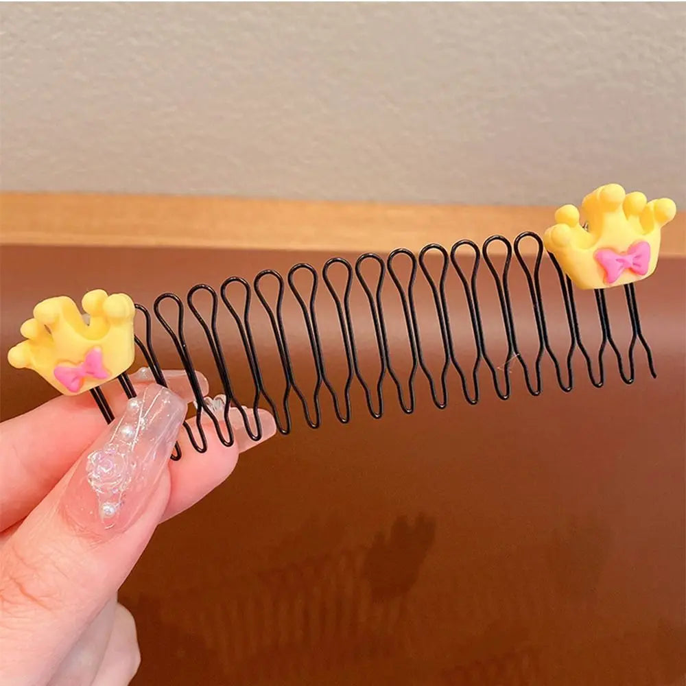 Kids Spring Hair Comb Cartoon Invisible Comb Teeth Extra Hair Holder Sweet U Shape Hair Styling Comb Fixed Combs Girls Hair Wear - Sun Studio