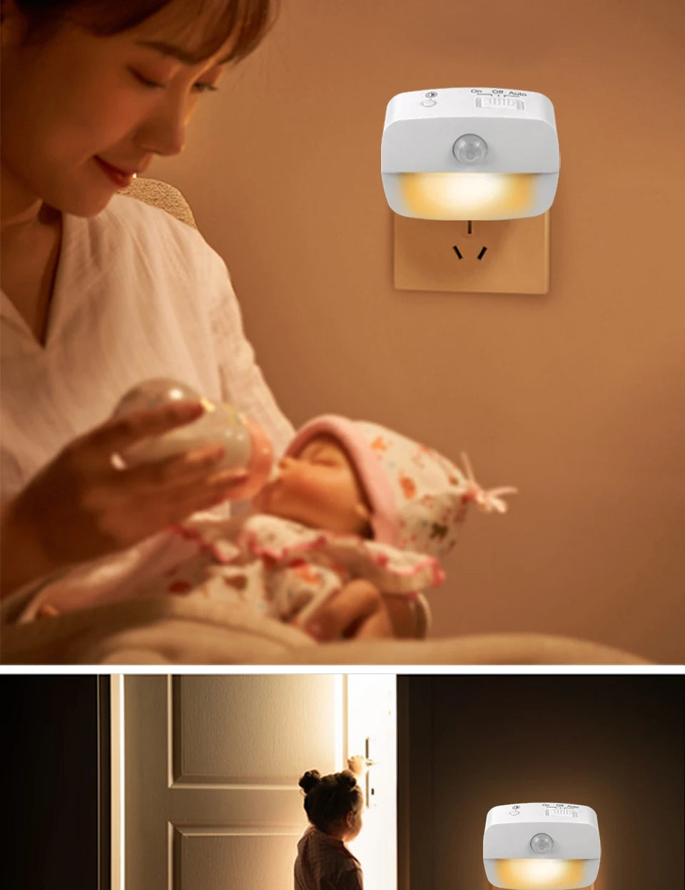 LED Night Light Motion Sensor Night Lamp Room Decor Lamp Bedside Led Lamp With EU Plug Led Lights For Closet Bedroom Home Decor - Sun Studio