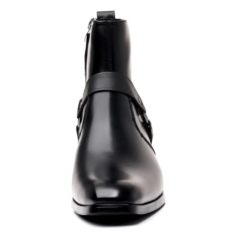 Men's Boots Fashion Designer Chelsea Boots Luxury High Quality Men Cowboy Boots Black Brown Zip Wedding Office Dress Shoes Male - Sun Studio