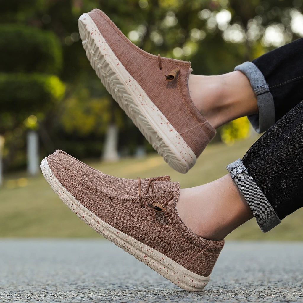 Men Casual Canvas Shoes Mens Loafers Breathable Slip on Flats Male Vulcanized Shoes Driving Shoes Plus Size 47 Walking Sneakers - Sun Studio