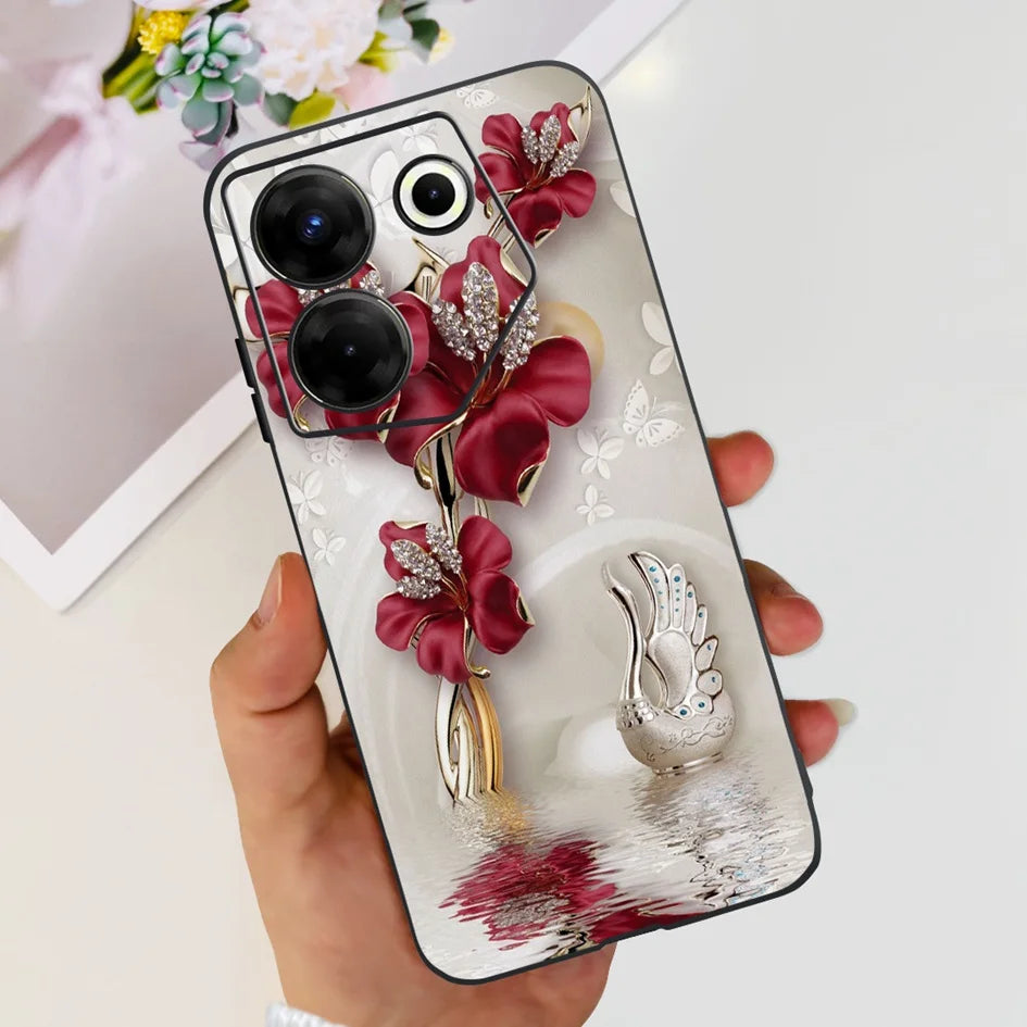 For Tecno Camon 20 Pro 5G Case 2023 Cute Love Heart Football Slim Cover Soft Silicone Funda For Tecno Camon20 Pro 5G CK8n Bumper