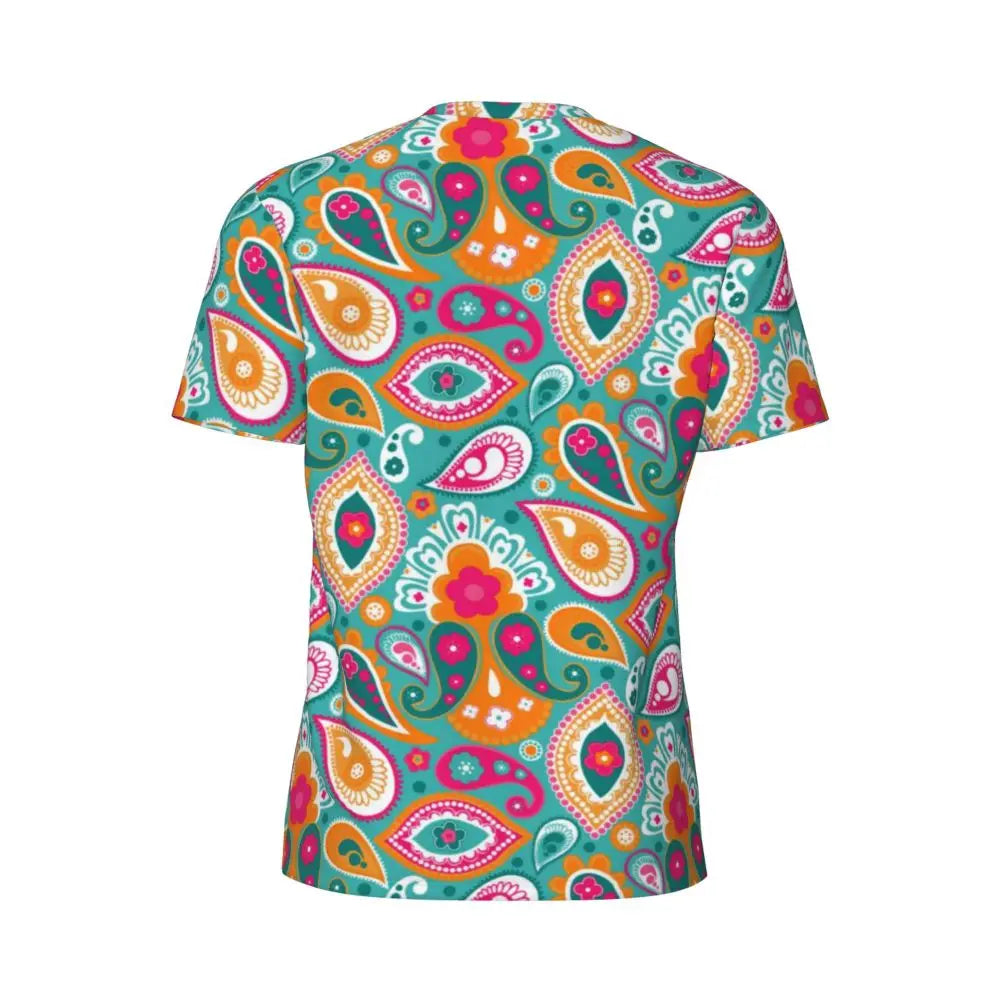 Gym T-Shirt For Man Retro Geometric 60S 70S T-Shirts Fashion Psychedelic Art Beach Tees O Neck Y2K Fun Design Tops Gift Idea - Sun Studio