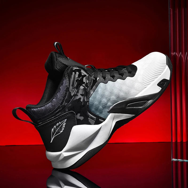 Basketball Shoes, Men's Outdoor Sports Shoes, Men's Shock-Absorbing High-Top Student Practical Basketball Shoes, Mesh Breathable Casual Shoes - Sun Studio