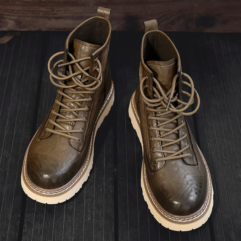 British Style Men's Interview Formal Boots High-end Business Short Boots Men's Winter Ankle Boots Trend High Top Shoes - Sun Studio