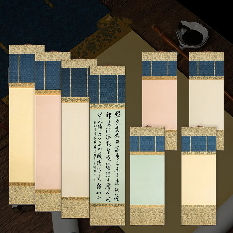Tang Dynasty Style Blank Xuan Paper Scroll Half Ripe Rice Paper Calligraphy Painting DIY Scroll Batik Xuan Paper Hanging Scroll - Sun Studio