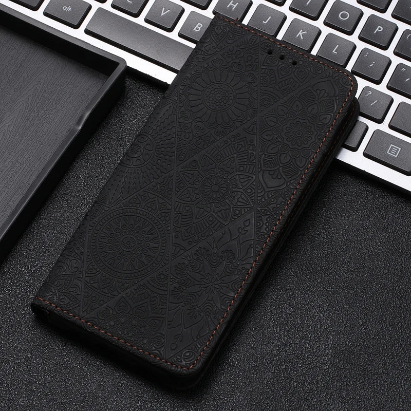 For Xiomi Redmi 9 9A 9T Case Mandala Totem Pattern Leather Flip Magnet Case for Etui Xiaomi Redmi 9 9T 9A 9C NFC 9AT Phone Cover - Sun Studio