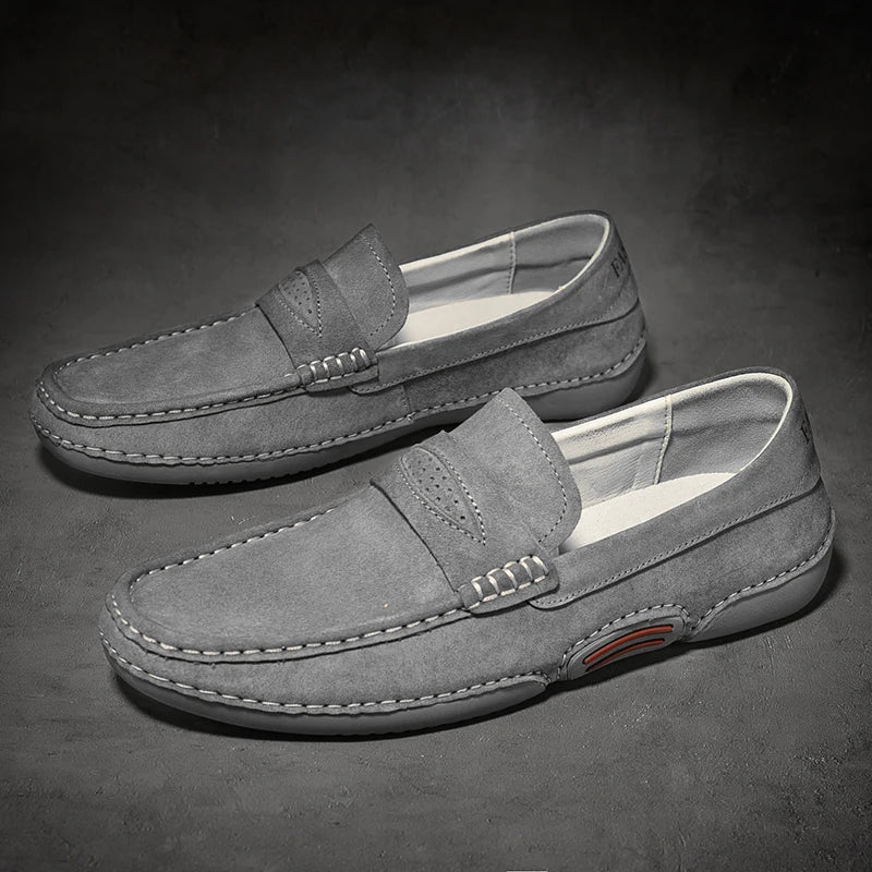 Quality Genuine Leather Shoes Men Loafers Slip On Soft Leather Casual Men Shoes Comfort Driving Shoes Men Flats Walking Footwear - Sun Studio