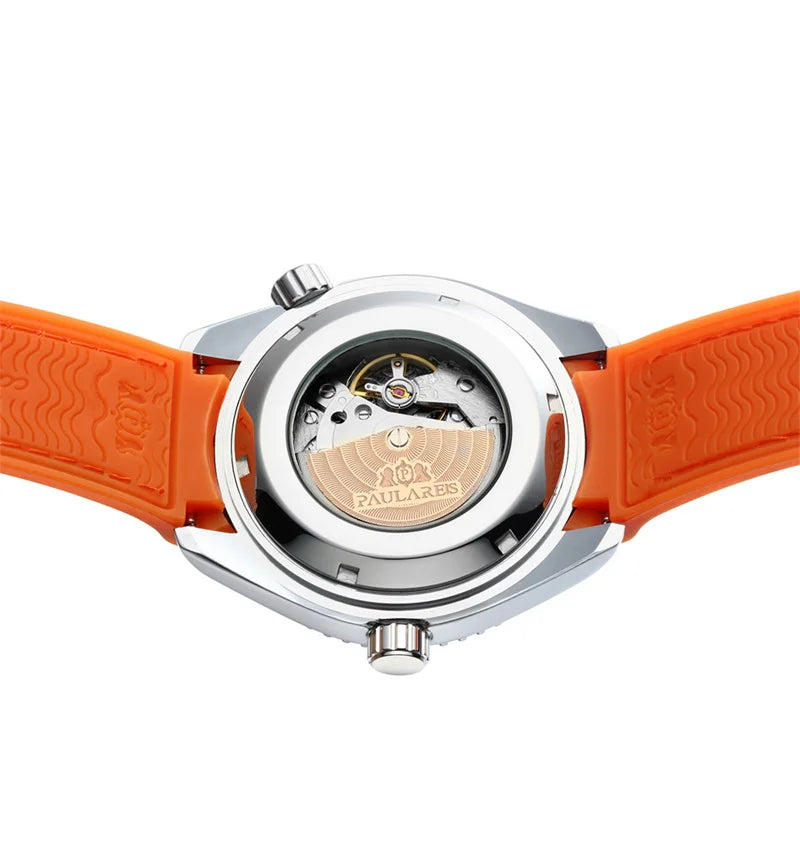 Luxury Automatic Mens Watch High Quality Mechanical Self Wind Movement Rubber Strap Waterproof Luminous Calendar Mens Watches - Sun Studio