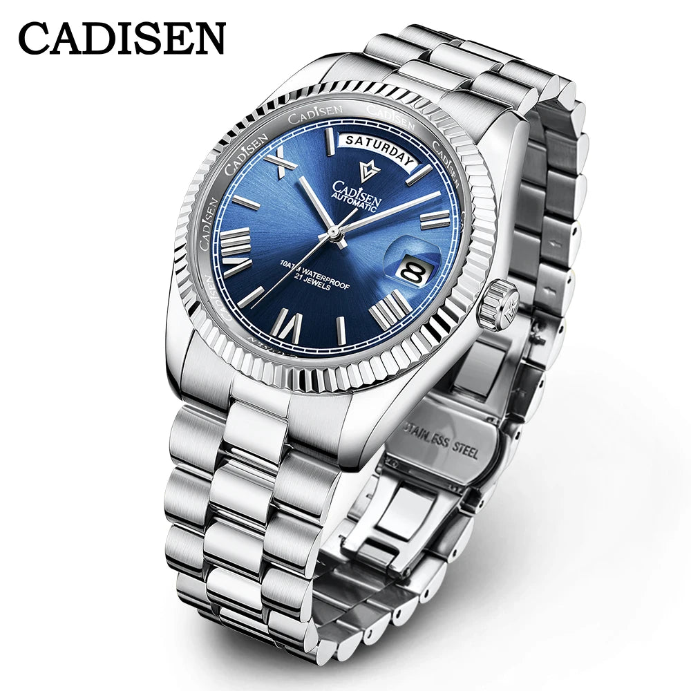 NEW 2025 CADISEN Men's Mechanical Watches Luxury Meteorite Dial Automatic Watch For Men Week 100M Japan MIYOTA 8285 Clock Man - Sun Studio