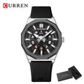 CURREN Mode Kreatives Design Uhren Männer Quarz Silikonarmband Datum Armbanduhren für Männer Uhr mit Leuchtzeigern
