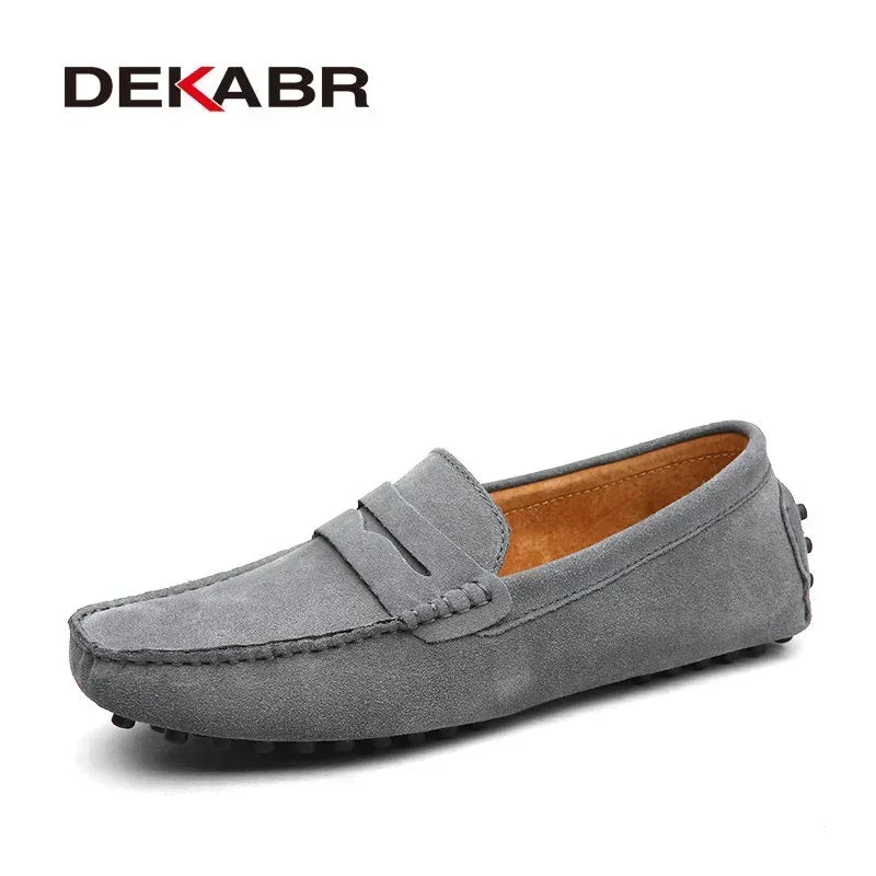 DEKABR Größe 49 Herren Freizeit Schuhe Mode Herren Schuhe Echtes Leder Herren Loafers Mokassins Slip-On Herren Flats Männliche Fahrerschuhe