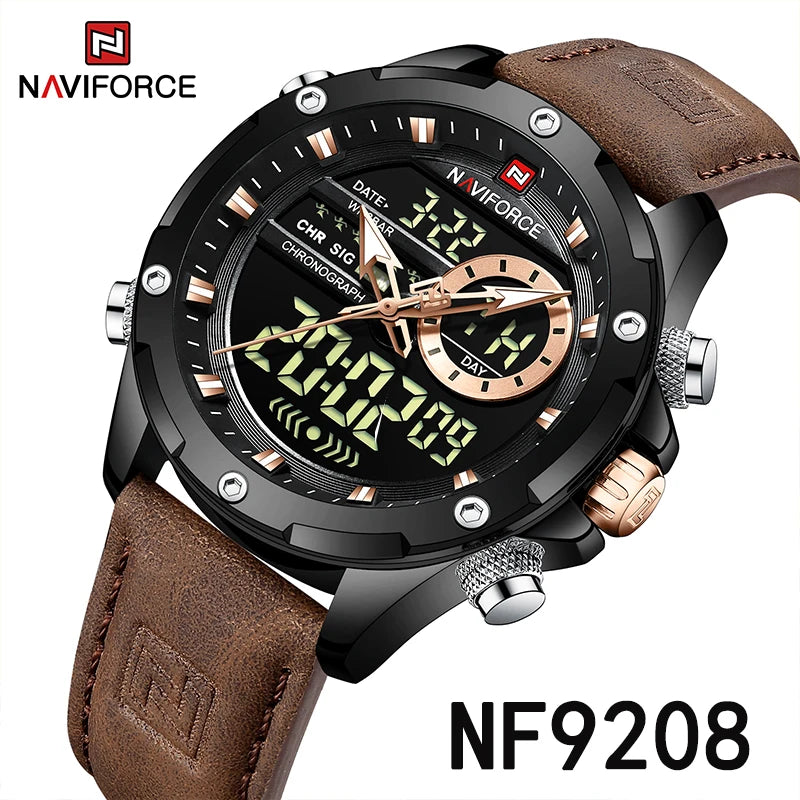 NAVIFORCE Digital Men Military Watch Waterproof Wristwatch LED Quartz Clock Sport Watch Male Big Watches Men Relogios Masculino - Sun Studio