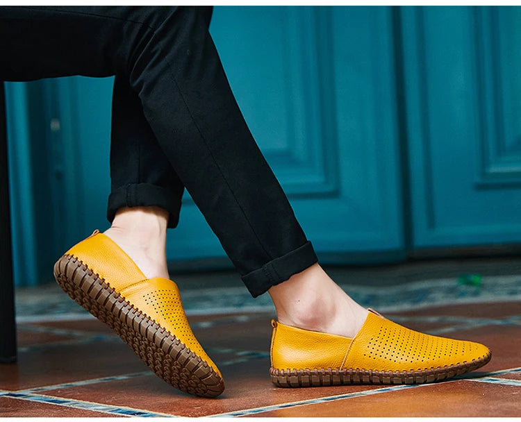 JINTOHO Big Size Men Genuine Leather Shoes Slip On Black Shoes Real Leather Loafers Mens Moccasins Shoes Italian Designer Shoes - Sun Studio