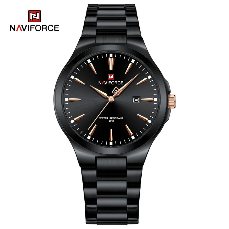 NAVIFORCE Original Fashion Watches for Men Stainless Steel Simple Elegant Clock Male Waterproof Wrist watch Relogio Masculino - Sun Studio